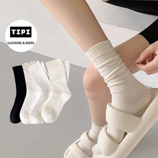 [Hàng chuẩn - có so sánh] Tất cao cổ chất cotton trơn mềm , 3 màu cổ bo chun siêu co giãn H3