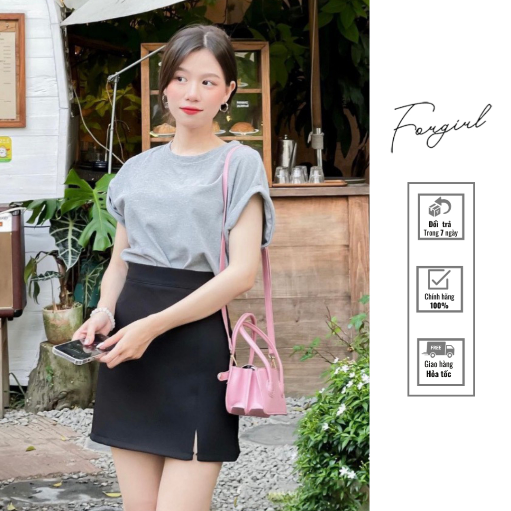 Áo thun tổ ong tay hến cổ tròn Forgirl hot 2023 FG054