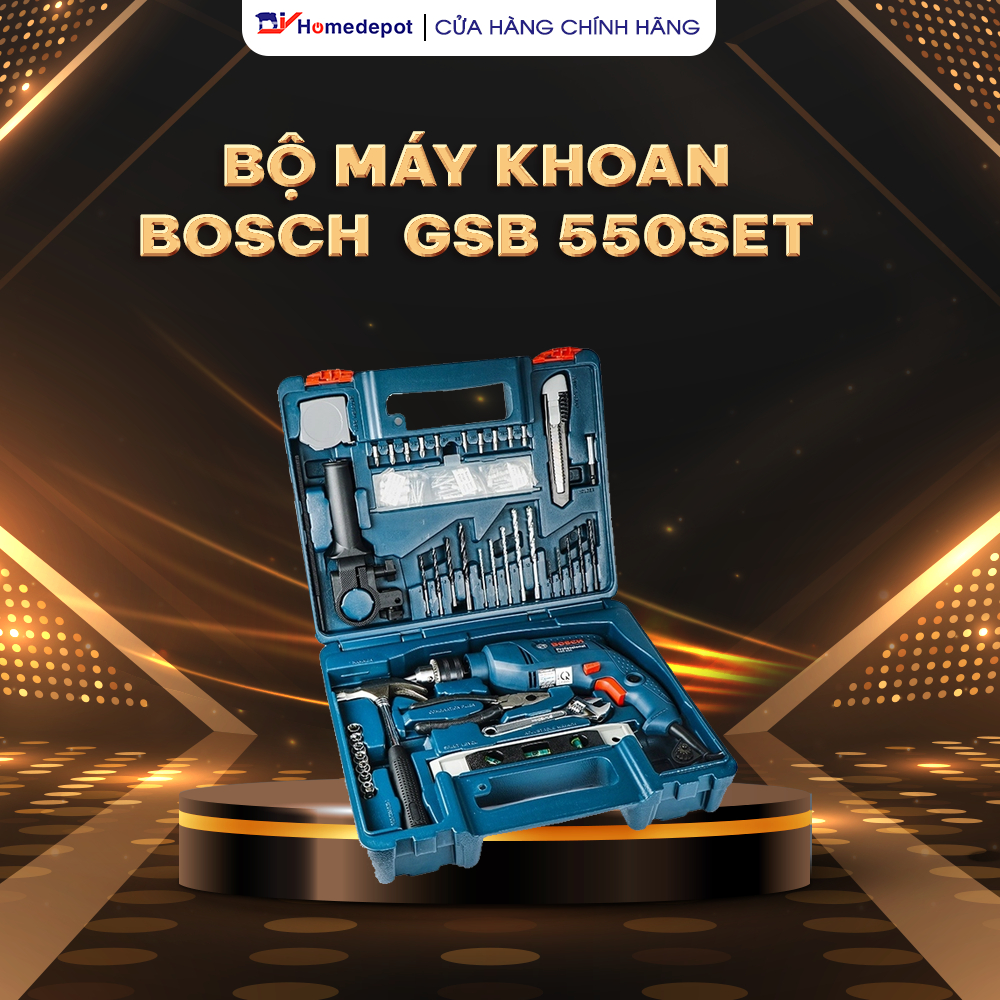 Bộ máy khoan động lực Bosch GSB 550 SET 100 món