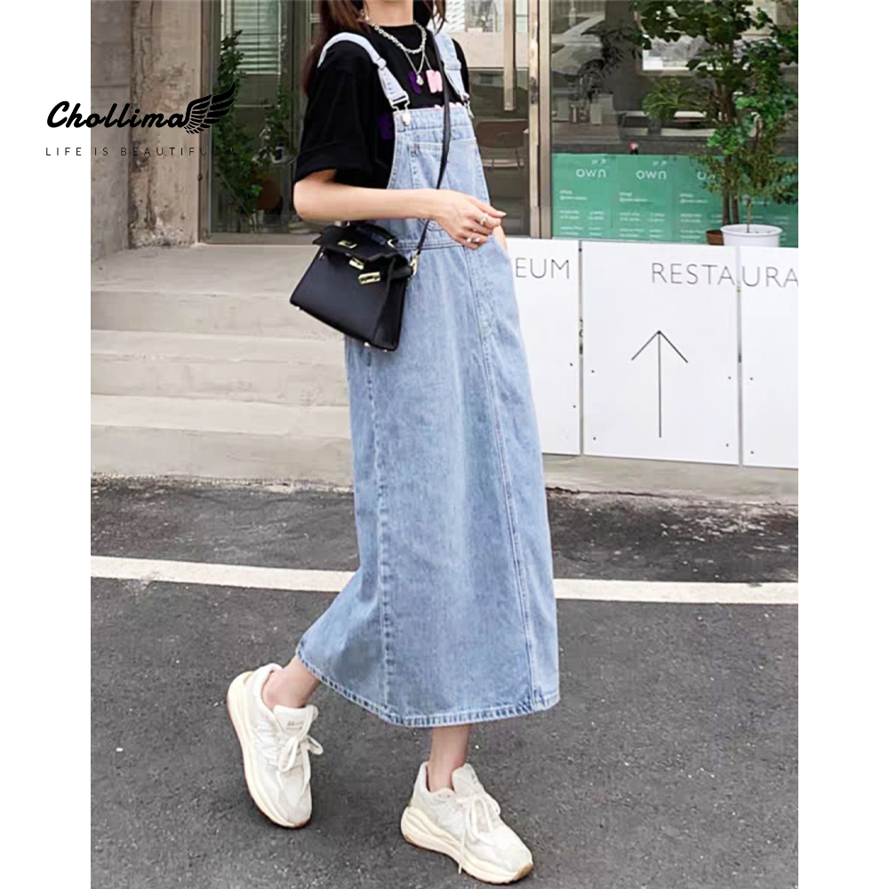 Yếm váy jean Chollima YJ027 form rộng mặc thoải mái phong cách hàn quốc