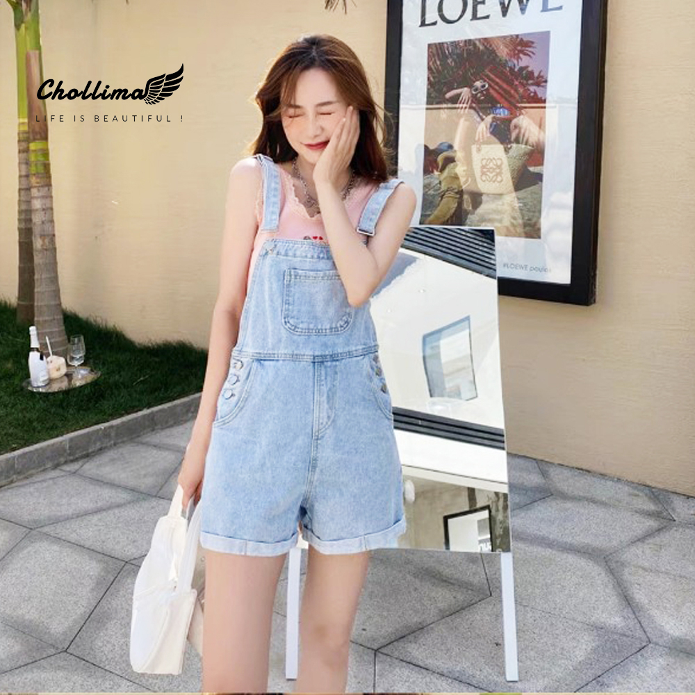 Yếm short jean Chollima YJ032 6 khuy cài phong cách trẻ trung năng động