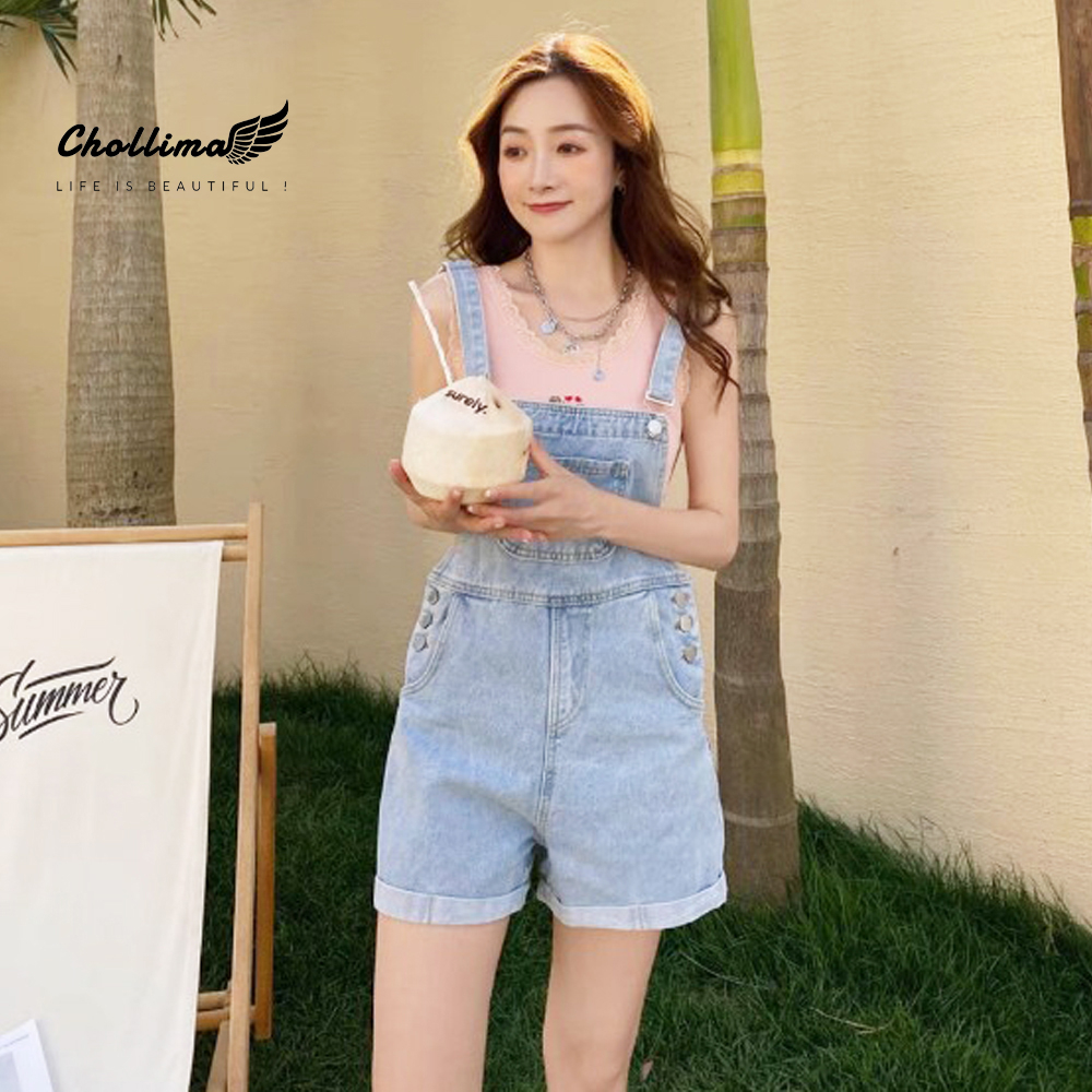 Yếm short jean Chollima YJ032 6 khuy cài phong cách trẻ trung năng động