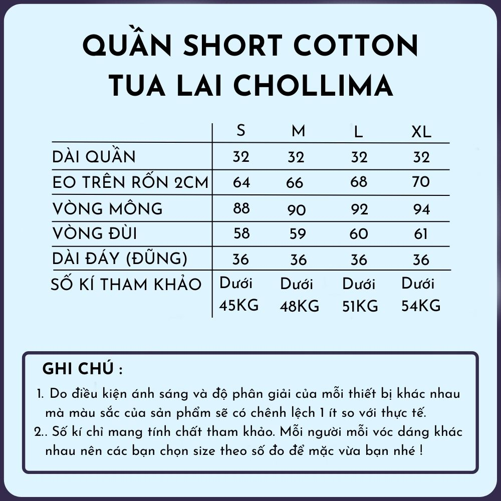 Quần short jeans nữ Chollima tua lai trơn màu đen QS027 phong cách hàn quốc dễ phối đồ