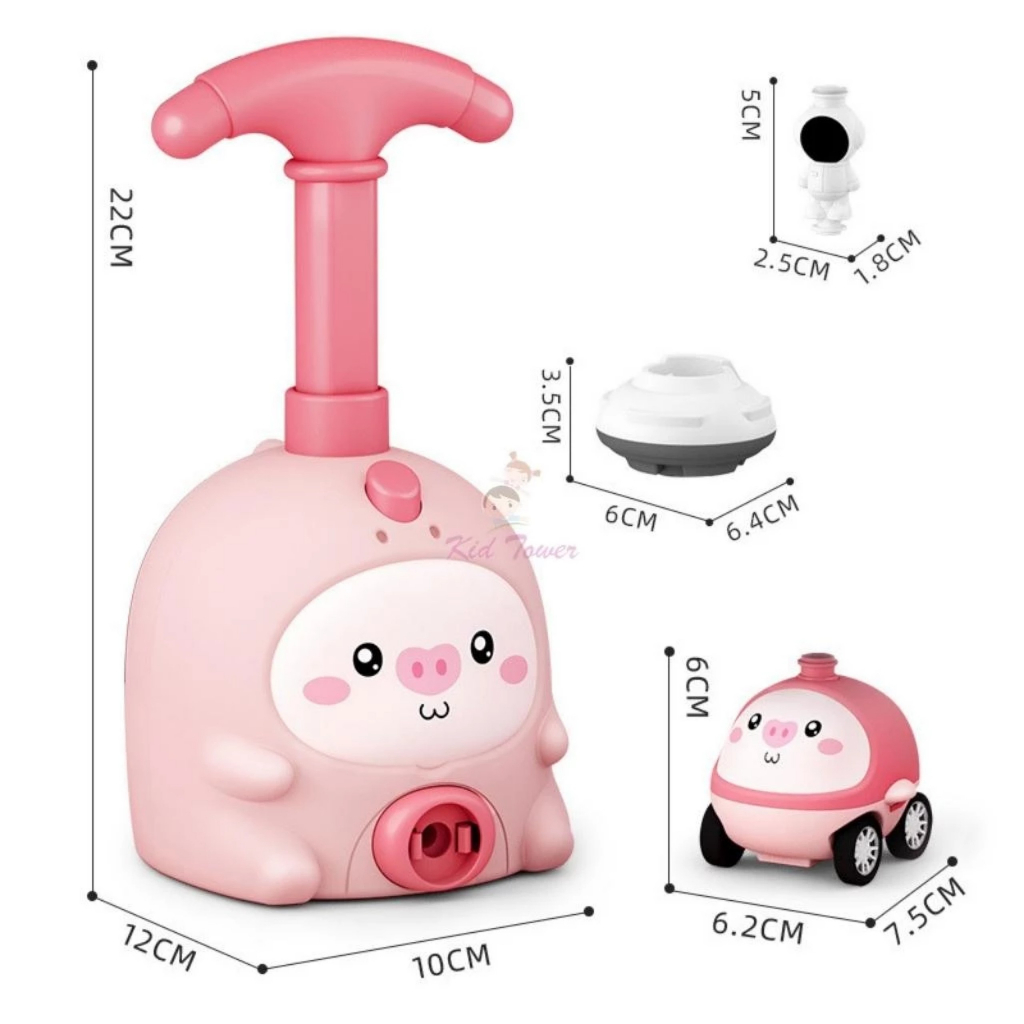 Đồ chơi xe bơm bong bóng hình thú dễ thương loại 2 ô tô, xe hơi bong bóng, xe bơm khí cầu cho bé