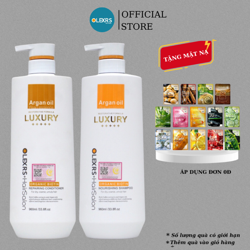 Dầu cặp gội xả OLEXRS Luxury 960ml phục hồi chống rụng tóc