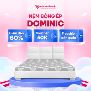 Nệm Bông Ép Gấp 3 Thuần Việt Dominic Cao Cấp, Thoáng Mát, Kháng Khuẩn, Nâng Đỡ Cơ Thể - Màu Ngẫu Nhiên