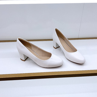 Giày cao gót nữ bít mũi gót vuông cao 5cm da mờ công sở c108 - hachi shoes