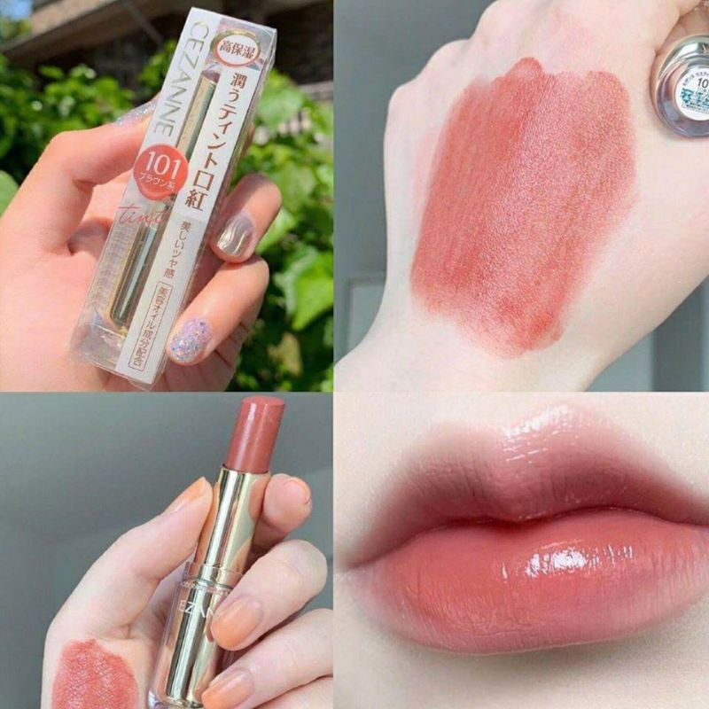 Combo Make Up Tone Hồng Đào Baby Má Hồng Kem 21 + Son Cezanne 101 Nhật Bản