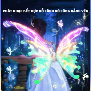 Cánh Thiên Thần Phát Sáng, Tự Động Vẫy Và Phát Nhạc, Đồ Chơi Hóa Trang Siêu Hot Trung Thu (TẶNG KÈM 4 PIN)