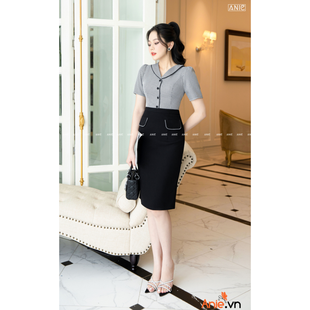 ANIE - Đầm Liền Hoạ Tiết Ziczac - AN2127