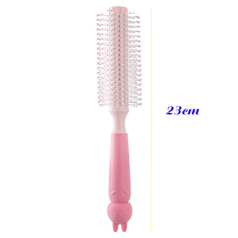 1 Lược chải rối tay cầm tròn lược cuốn lô có gai massage hình mèo dễ thương DTonline