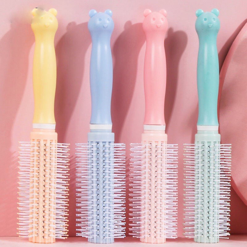 1 Lược chải rối tay cầm tròn lược cuốn lô có gai massage hình mèo dễ thương DTonline