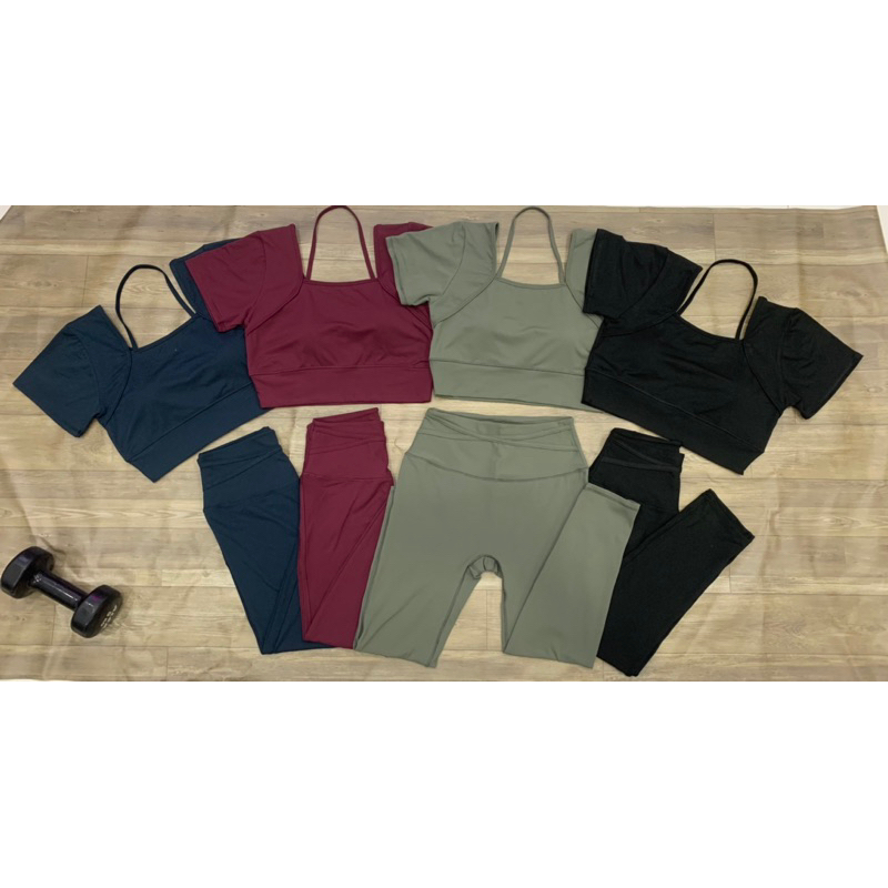 Set 9 tấc tập gym yoga 4 màu có bigsize đến 90kg