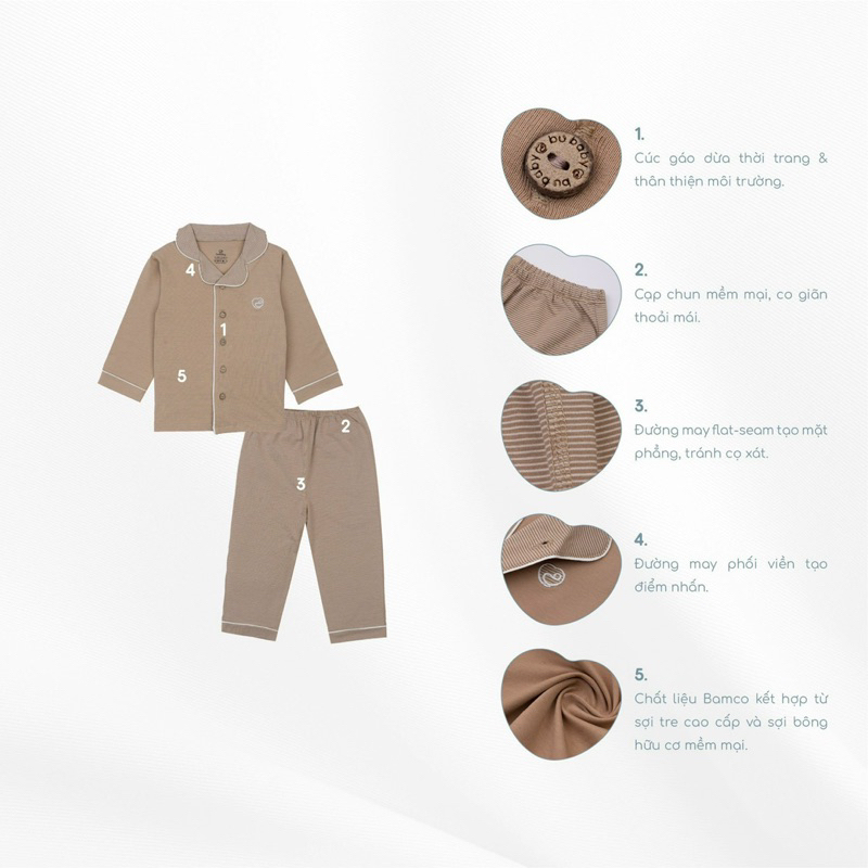 Bộ pijama Bambus Mella Bu Baby cao cấp