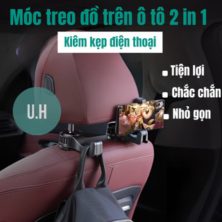 Móc treo đồ gài trước sau ghế kiêm giá đỡ điện thoại trên ô tô UHERO MTD01 nhỏ gọn, tiện lợi, chịu tải trọng cao