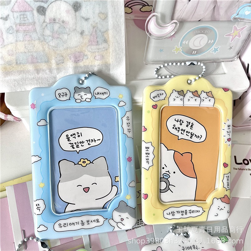 Holder Thẻ id / Xe Buýt / Card Màu Pastel Kiểu Hàn Quốc Có Móc Khóa