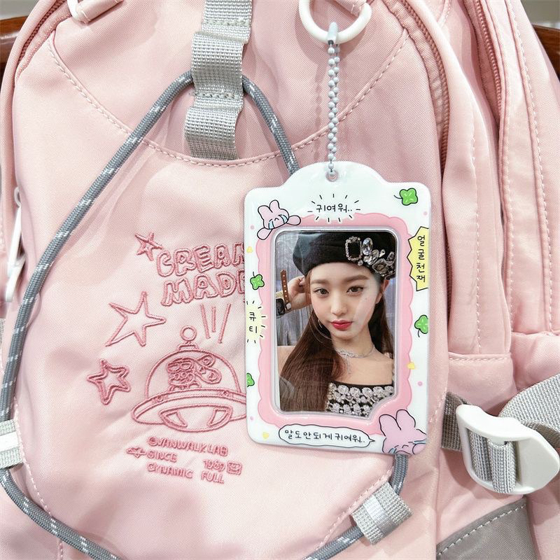 Holder Thẻ id / Xe Buýt / Card Màu Pastel Kiểu Hàn Quốc Có Móc Khóa