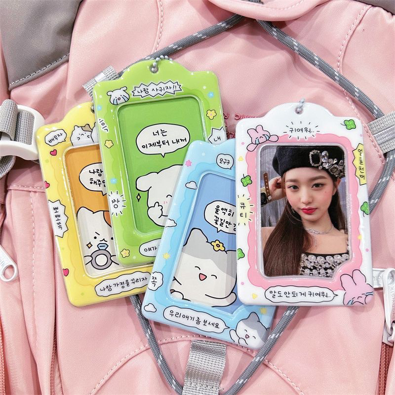 Holder Thẻ id / Xe Buýt / Card Màu Pastel Kiểu Hàn Quốc Có Móc Khóa