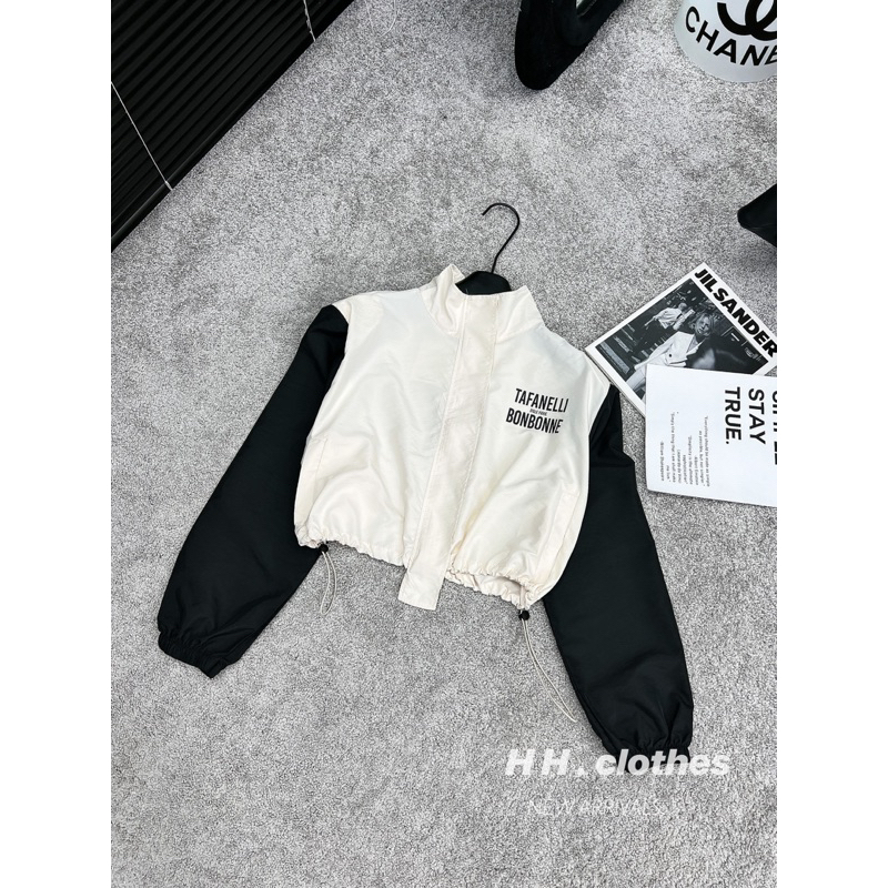 ÁO KHOÁT GIÓ CROPTOP TAY PHỐI