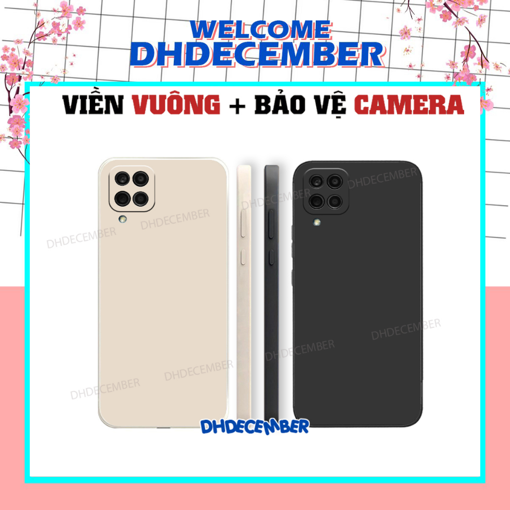 Ốp lưng Samsung A12/ M12 / A22 4G / M32 4G  cạnh viền vuông, ốp mềm dẻo bảo vệ camera (TPU)