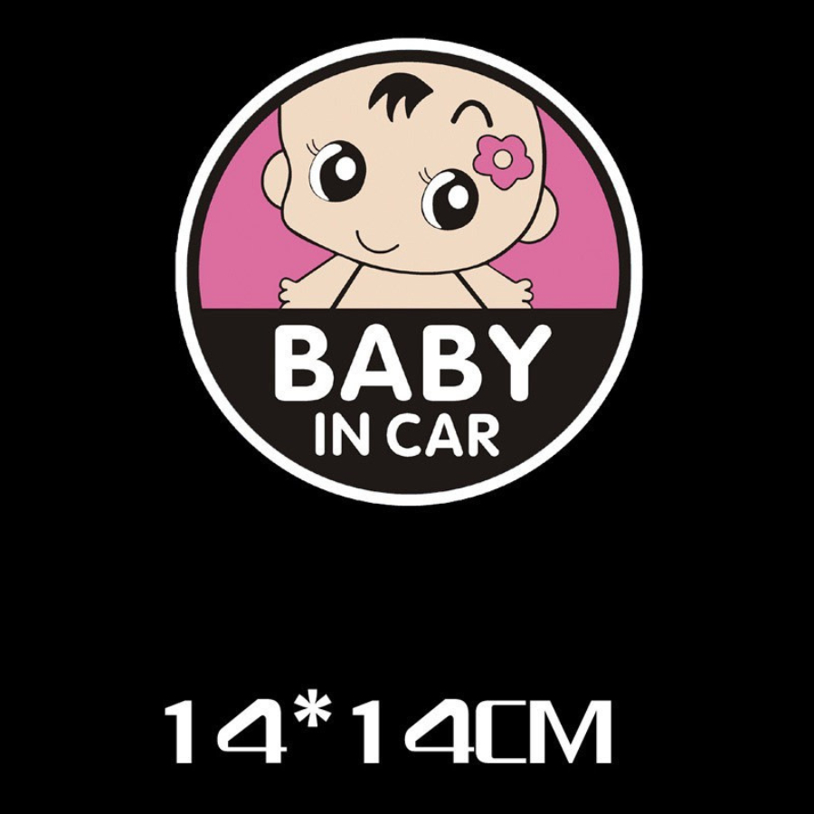 Decal Baby In Car Dán Xe Ô Tô - Miếng Dán Baby In Car xe ô tô , Baby On Board trang trí ngoại thất xe ô tô phản quang