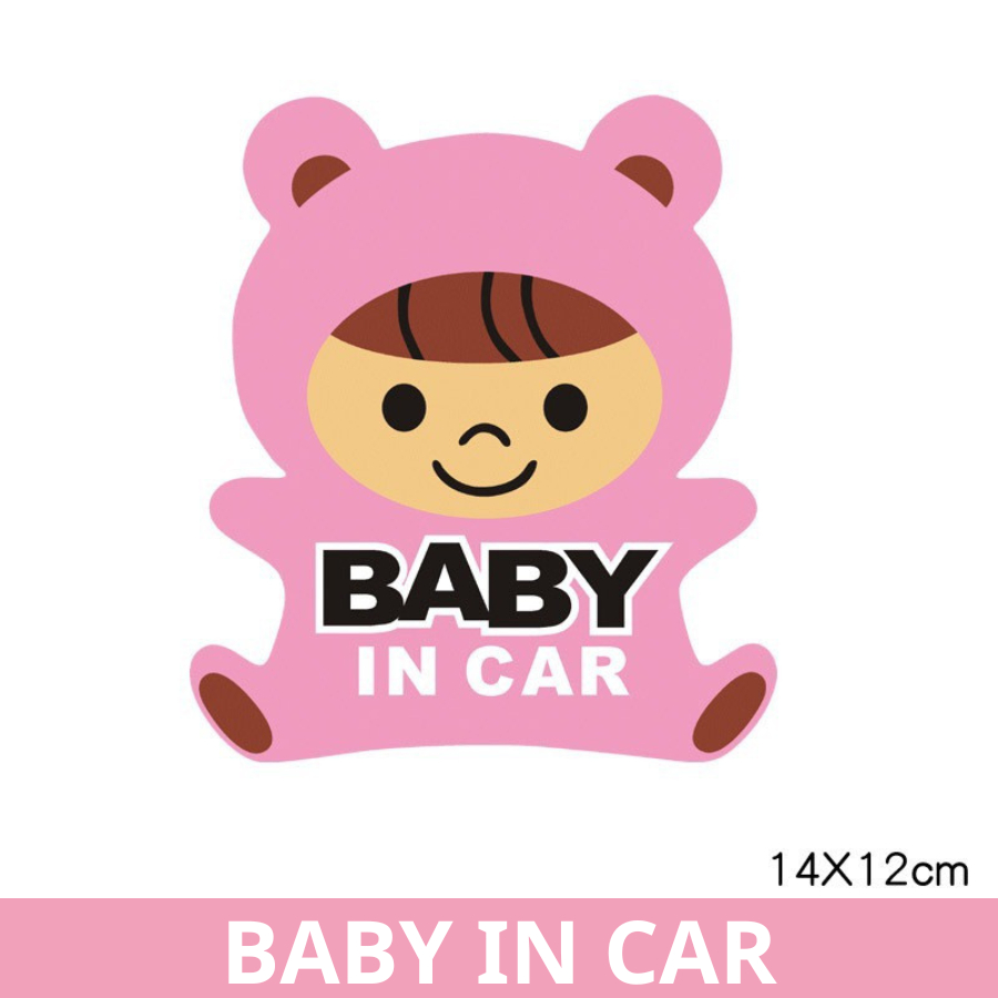 Decal Baby In Car Dán Xe Ô Tô - Miếng Dán Baby In Car xe ô tô , Baby On Board trang trí ngoại thất xe ô tô phản quang