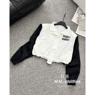 ÁO KHOÁT GIÓ CROPTOP TAY PHỐI