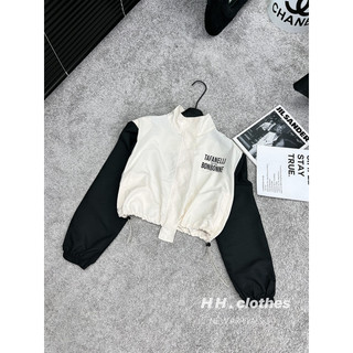 ÁO KHOÁT GIÓ CROPTOP TAY PHỐI