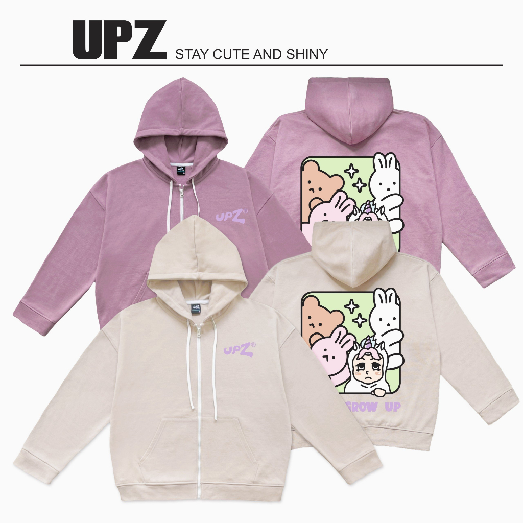 UPZ Áo Khoác Hoodie Dây Kéo Dont Grow Up (2 Màu)