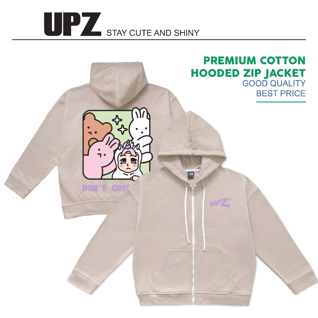 UPZ Áo Khoác Hoodie Dây Kéo Dont Grow Up (2 Màu)