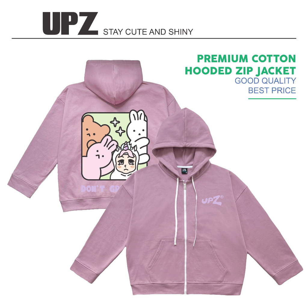 UPZ Áo Khoác Hoodie Dây Kéo Dont Grow Up (2 Màu)