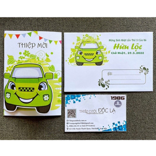 Combo 100 - Thiệp Thôi nôi, Sinh nhật, đầy tháng xe ô tô