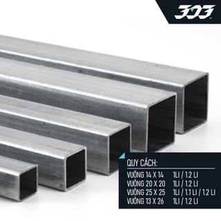 Sắt hộp vuông size nhỏ nhiều kích thước, chiều dài từ 50cm - 2m - 303DEOCR