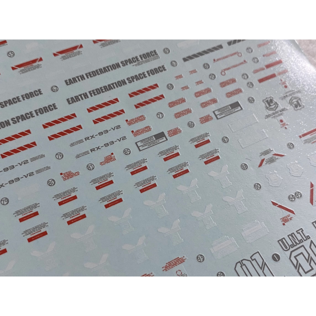 DECAL MÔ HÌNH XUEYAN - DECAL NƯỚC PHẢN QUANG CHO MÔ HÌNH MG 1/100 HI-NU VER KA MG-08