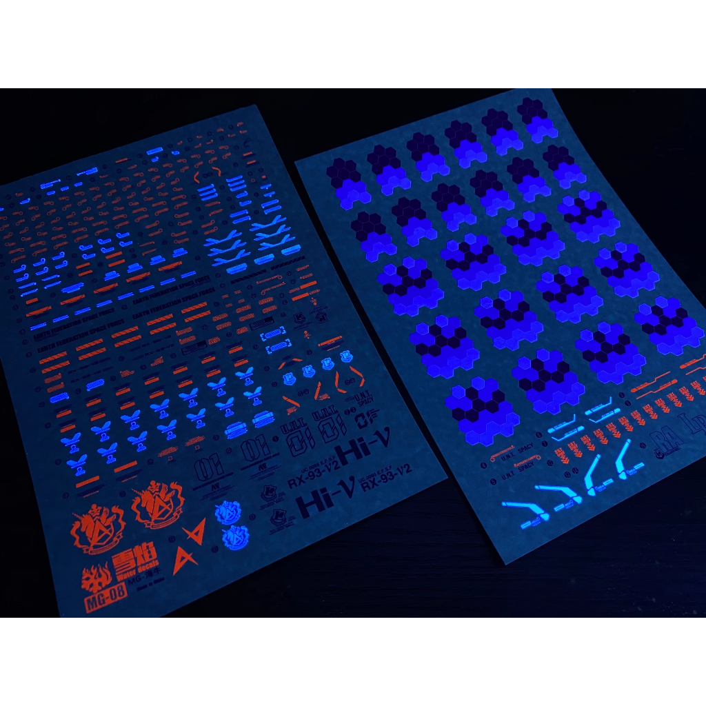 DECAL MÔ HÌNH XUEYAN - DECAL NƯỚC PHẢN QUANG CHO MÔ HÌNH MG 1/100 HI-NU VER KA MG-08