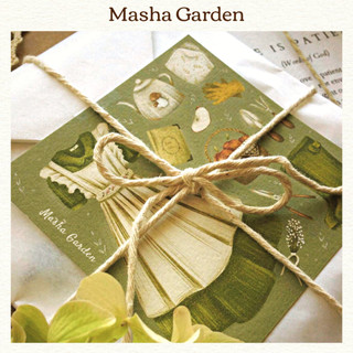 Tạp Dề Linen Vintage Kèm Hộp Quà Và Thiệp Vintage | Độc Quyền Của Masha Garden