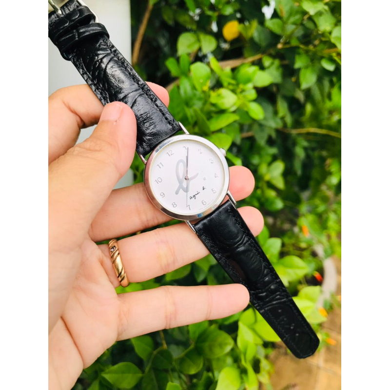 Đồng hồ nam si nhật aguis h mặt 33mm dây da số học trò