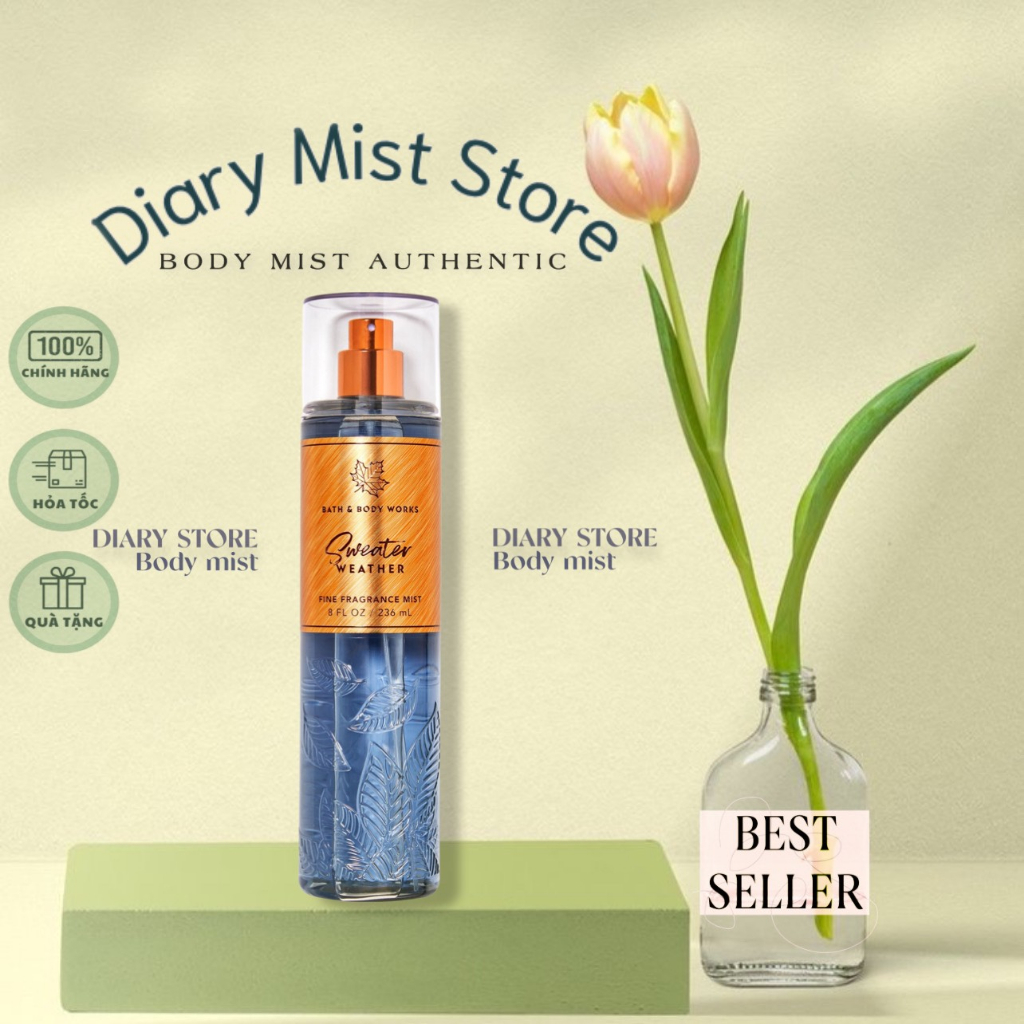 𝐃𝐢𝐚𝐫𝐲𝐦𝐢𝐬𝐭.𝐬𝐭𝐨𝐫𝐞 Xịt Thơm Toàn Thân Bath & Body Works - SWEATER WEATHER