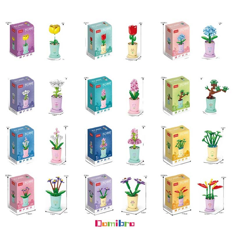 Đồ chơi lắp ráp Hoa , mô hình lắp ráp Chậu Hoa Mini để trang trí decor bàn học