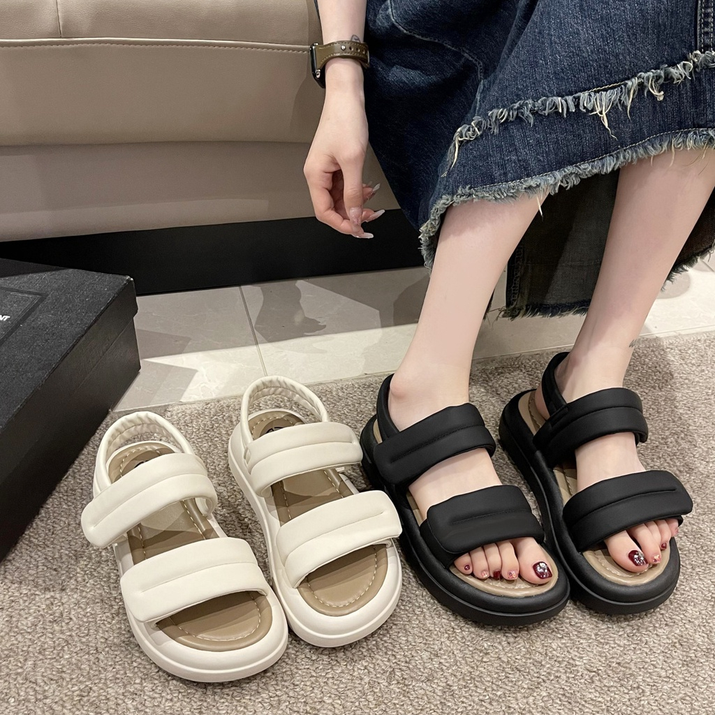 Giày Sandal Đế Dày Thời Trang Mùa Hè 2023 Cho Nữ , Dép quai hậu - sandal nữ bản to full box