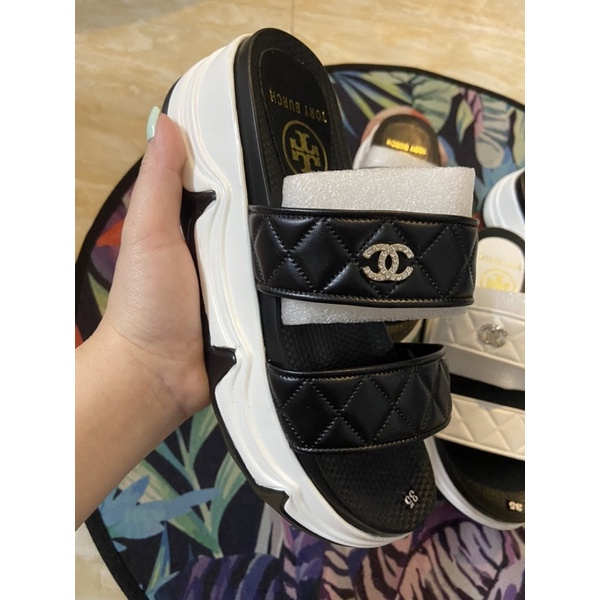 Dép lê nữ 2 quai da trần trám đế xuồng cao thời trang ,Dép Bánh Mì Cao Nữ Đế PU 5P Siêu Nhẹ Cực Êm Quai Dập Sắc Nét