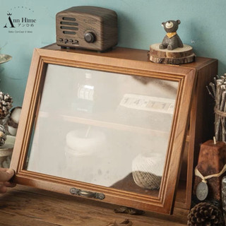 Tủ Gỗ Mini Để Bàn Retro Đựng Mỹ Phẩm Đồ Decor Kiểu Cánh Ngược Ann Hime Sp6