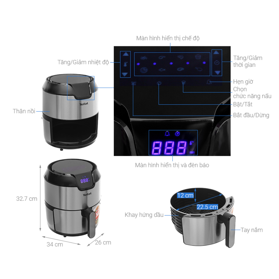 Nồi chiên không dầu Tefal EY401D15