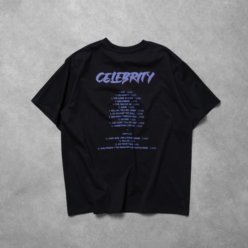 Áo thun phom rộng đen in trame hình cổ điển NSYNC ĐEN 03 SXINVASION