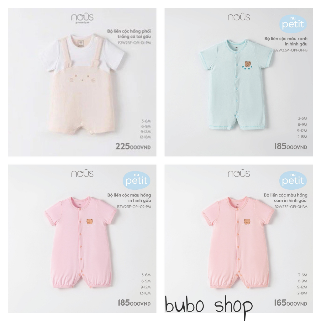 Bộ body cộc tay các màu