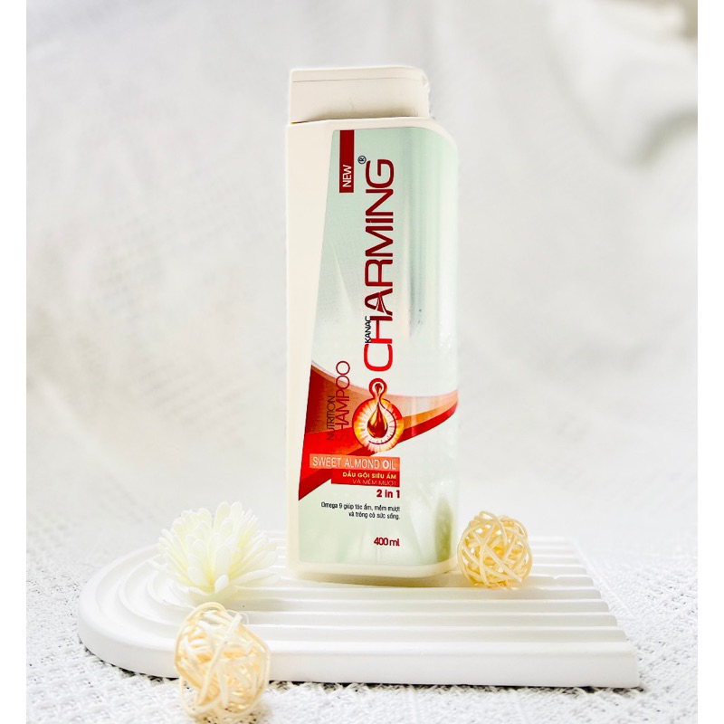 Dầu gội xả 2in1 Siêu Mượt Ngăn Rụng CHARMING 400ml.