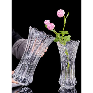 BÌNH HOA THỦY TINH TRANG TRÍ 25cm - LỌ HOA, BÌNH BÔNG THỦY TINH (Họa tiết ngẫu nhiên)
