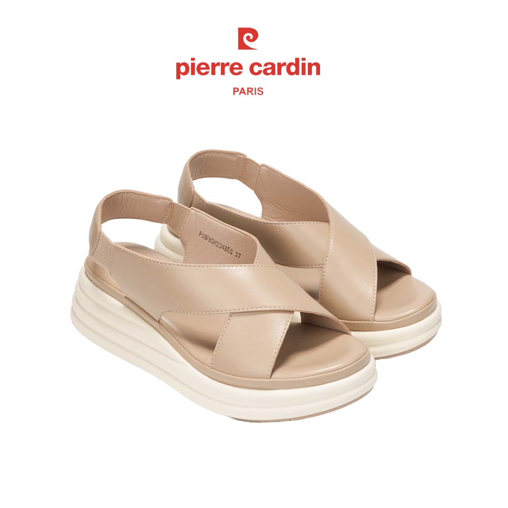 [VC Giảm 12%] Sandal nữ cao cấp Pierre Cardin, chất liệu da mềm mại, thiết kế quai hậu, đế cao 7cm - 234