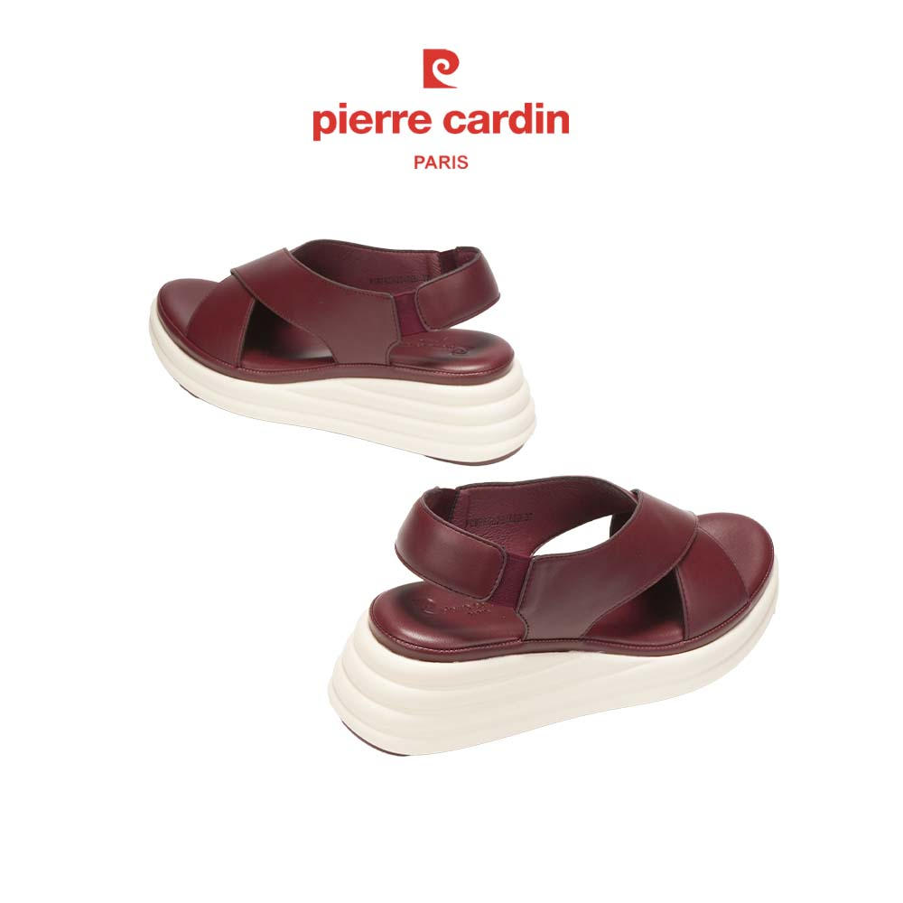 [VC Giảm 12%] Sandal nữ cao cấp Pierre Cardin, chất liệu da mềm mại, thiết kế quai hậu, đế cao 7cm - 234