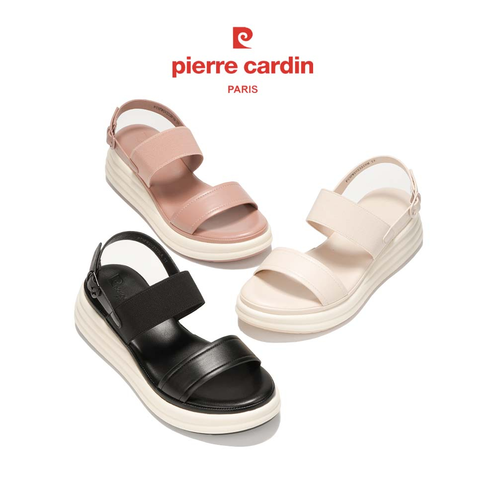 Sandal nữ Pierre Cardin, chất liệu da cao cấp, quai hậu thời trang, đế cao 7cm - 232